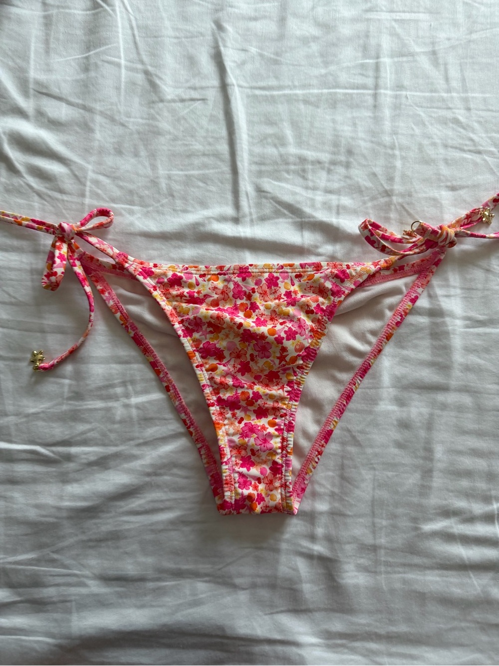 Target Pink Floral Tie-Side Bikini Bottoms